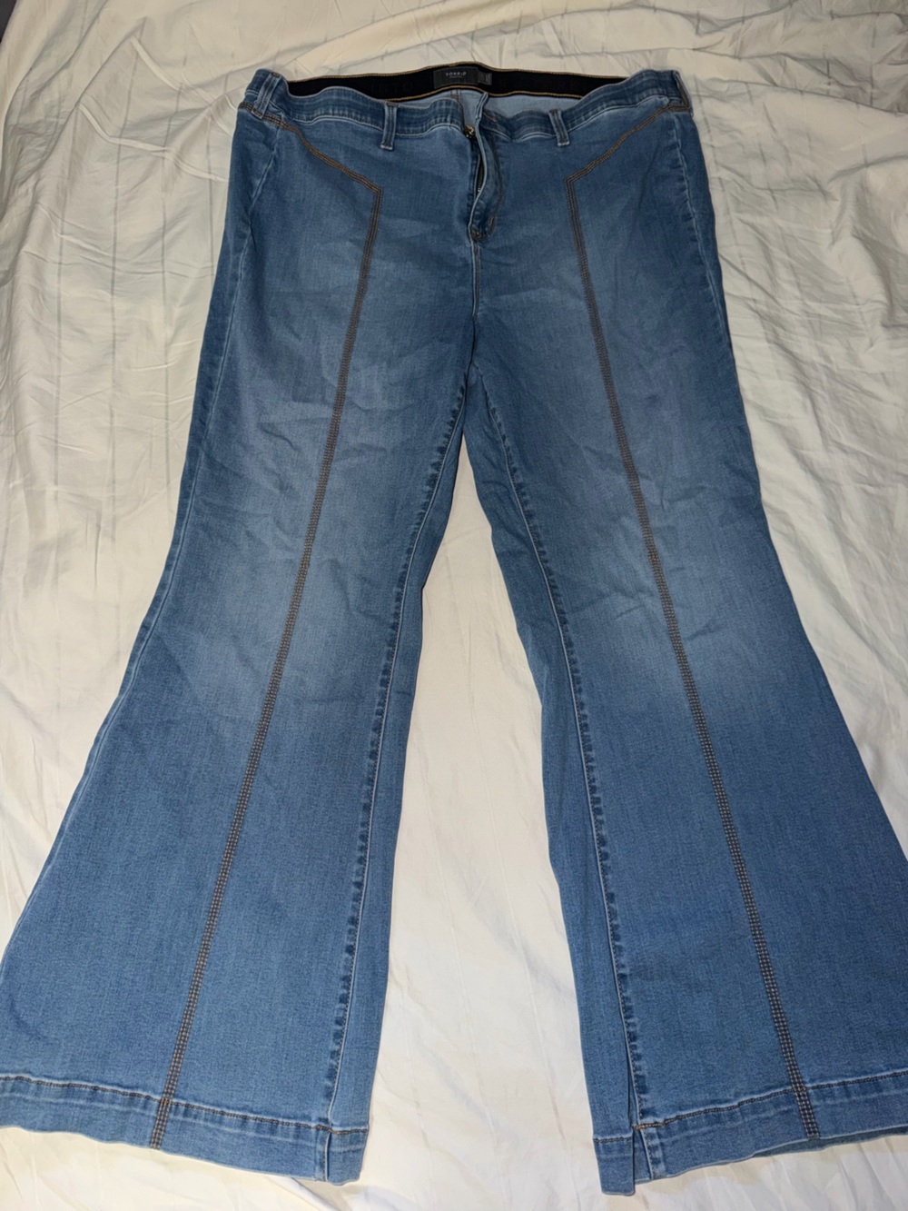 torrid Medium Blue Flare Jeans with Front Seam Accent